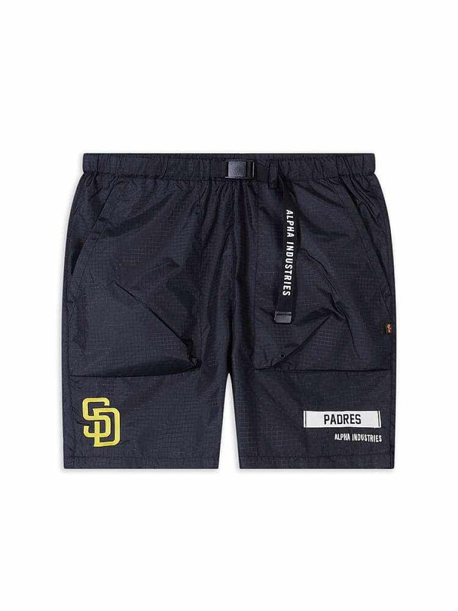 Mlb Alpha Industries Mlb X Alpha X New Era Hoodies, T-Shirts Und Shorts | San Diego Padres X Alpha X New Era Nylonshorts Schwarz