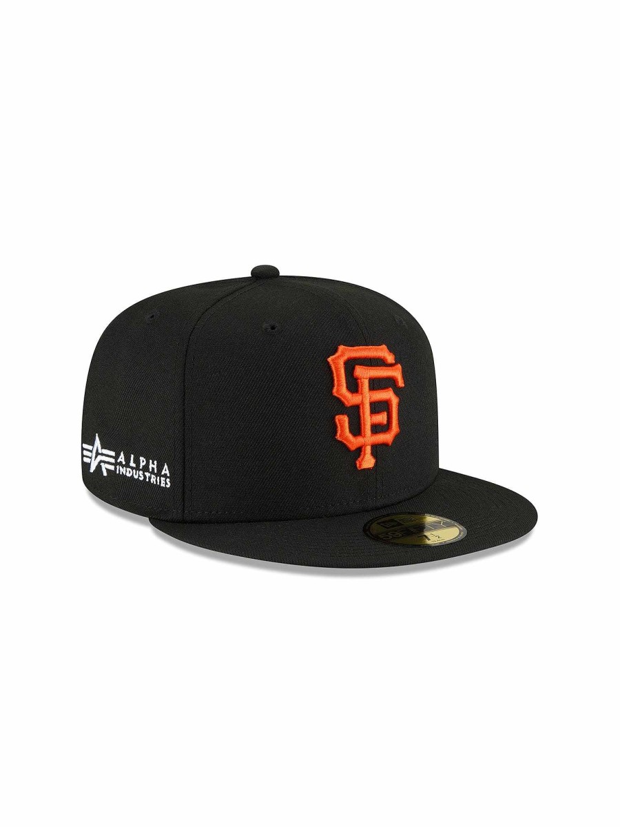 Mlb Alpha Industries Mlb X Alpha X New Era Kappen | San Francisco Giants X Alpha X New Era 59Fifty Fitted Cap Schwarz