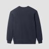 Manner Alpha Industries Hoodies + Sweatshirts | Essential Gewaschener Rundhalsausschnitt Nachbildung Blau