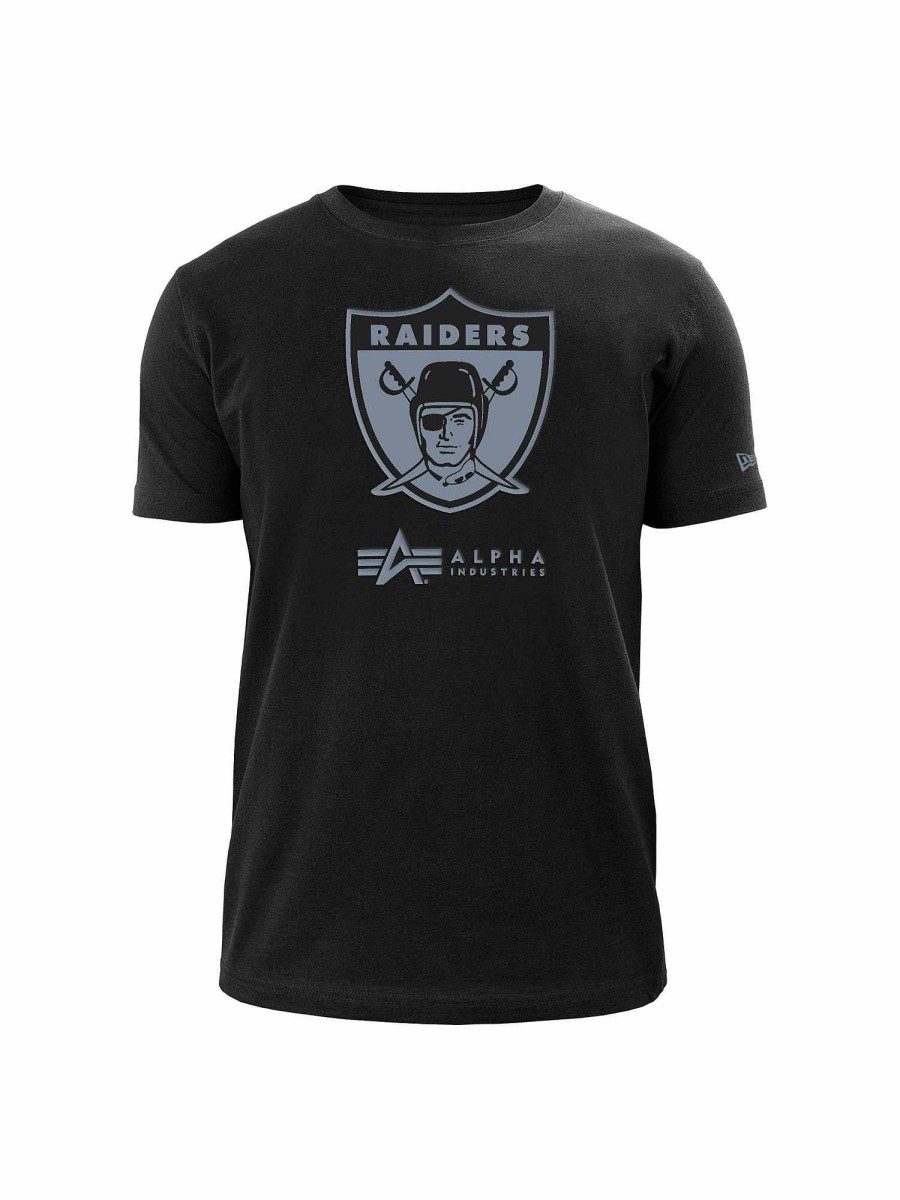 Nfl Alpha Industries Nfl X Alpha X New Era T-Shirts | Las Vegas Raiders X Alpha X New Era T-Shirt (Historisches Logo) Schwarz