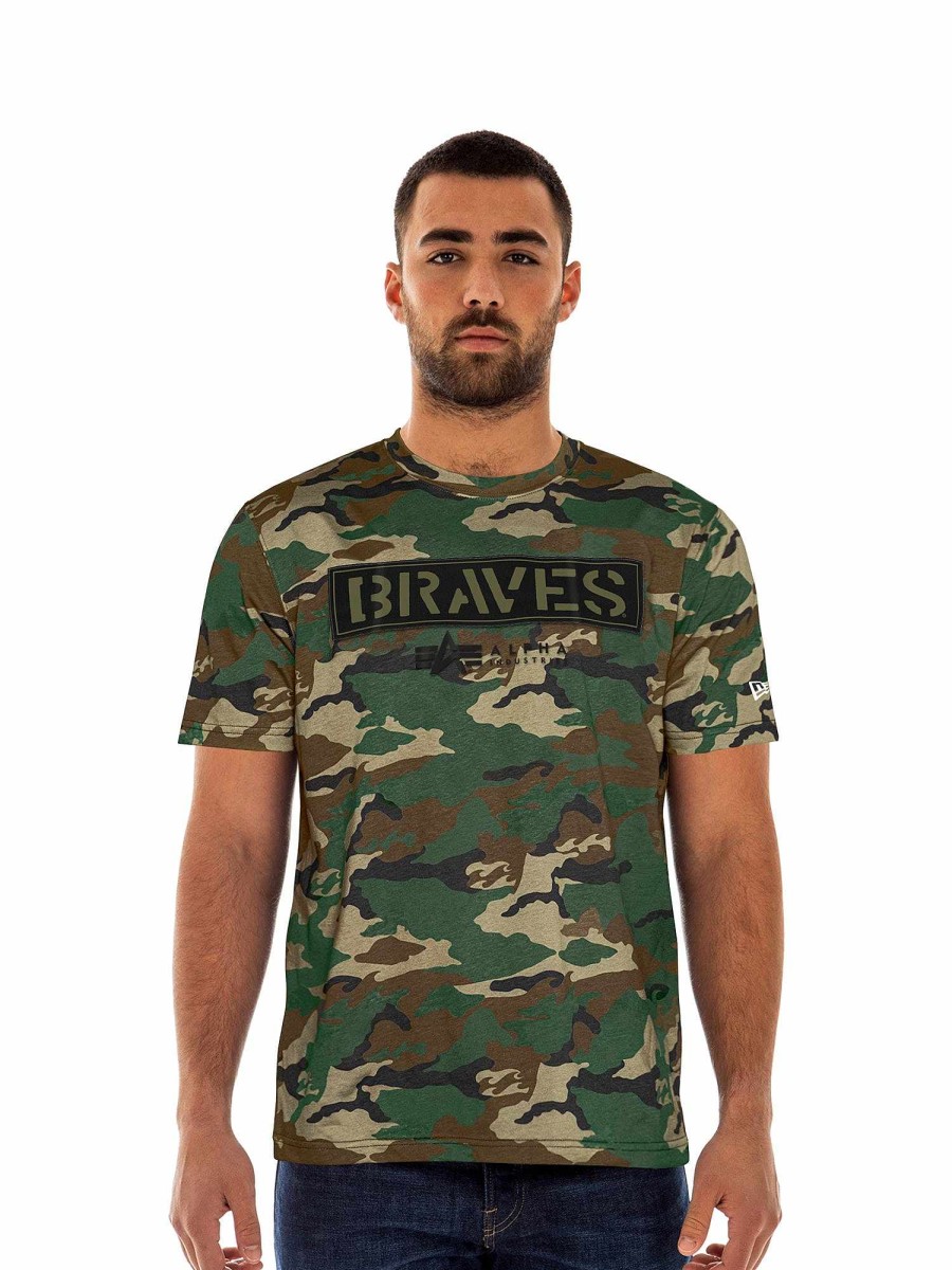 Mlb Alpha Industries Mlb X Alpha X New Era Hoodies, T-Shirts Und Shorts | Atlanta Braves X Alpha X New Era T-Shirt Camo