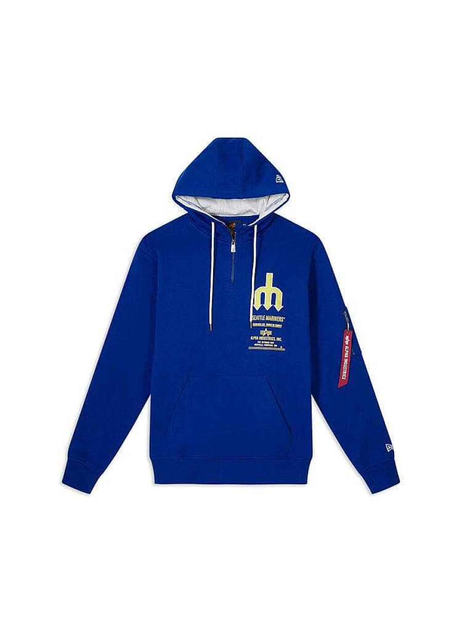 Mlb Alpha Industries Mlb X Alpha X New Era Hoodies, T-Shirts Und Shorts | Seattle Mariners X Alpha X New Era Kapuzenpullover Blau