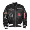 Nfl Alpha Industries Nfl X Alpha X New Era Bomberjacken | Baltimore Ravens X Alpha X New Era Ma-1 Bomberjacke Schwarz