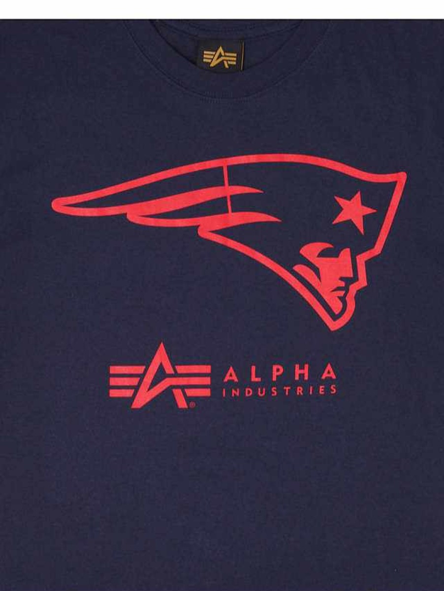 Nfl Alpha Industries Nfl X Alpha X New Era T-Shirts | New England Patriots X Alpha X New Era T-Shirt Blau