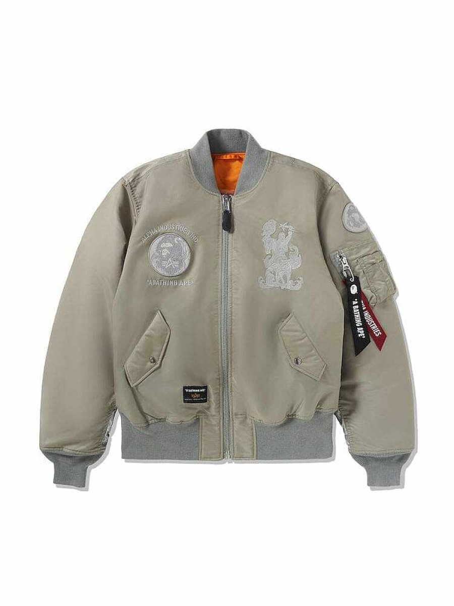 Manner Alpha Industries Oberbekleidung | Alpha X Bape Ma-1 Bomberjacke