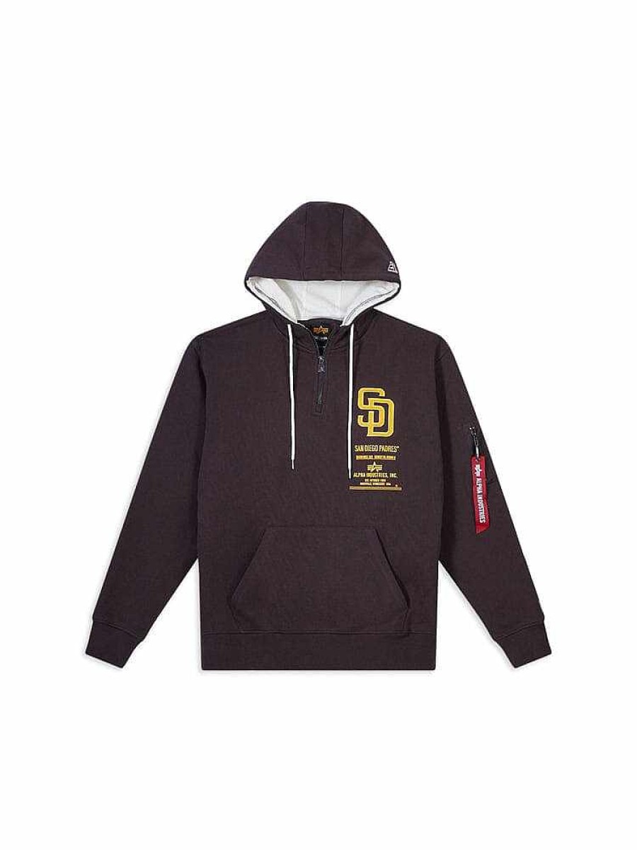 Mlb Alpha Industries Mlb X Alpha X New Era Hoodies, T-Shirts Und Shorts | San Diego Padres X Alpha X New Era Kapuzenpullover Braun