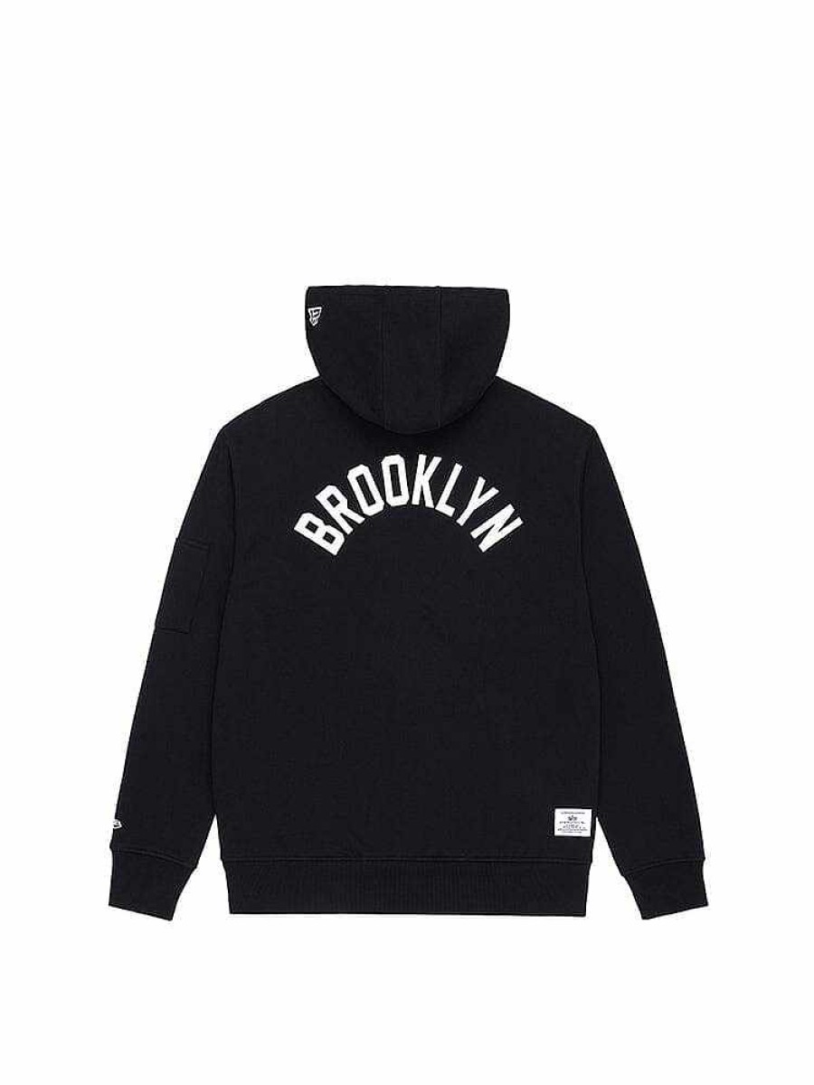 Nba Alpha Industries Nba X Alpha X New Era Hoodies, T-Shirts Und Shorts | Brooklyn Nets X Alpha X New Era Kapuzenpullover Schwarz