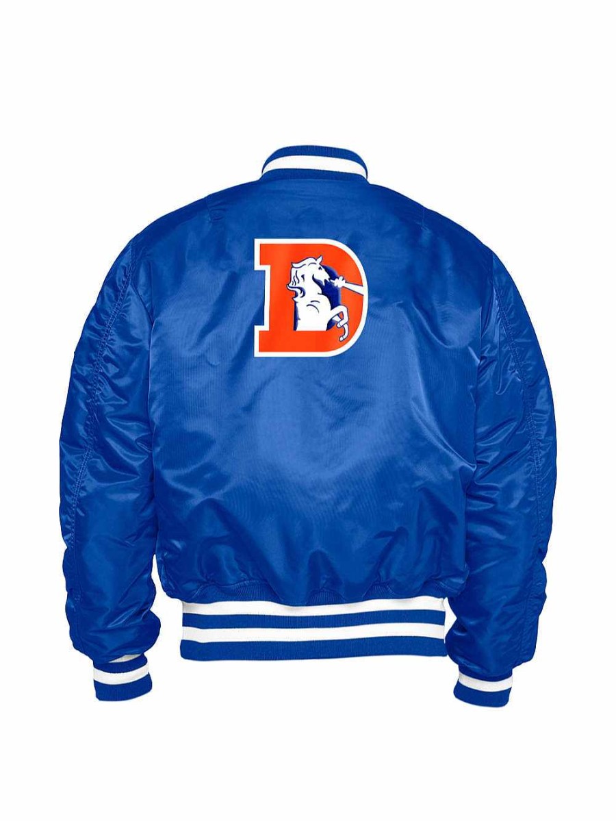 Nfl Alpha Industries Nfl X Alpha X New Era Bomberjacken | Denver Broncos X Alpha X New Era Ma-1 Bomberjacke (Historisches Logo) Pazifikblau