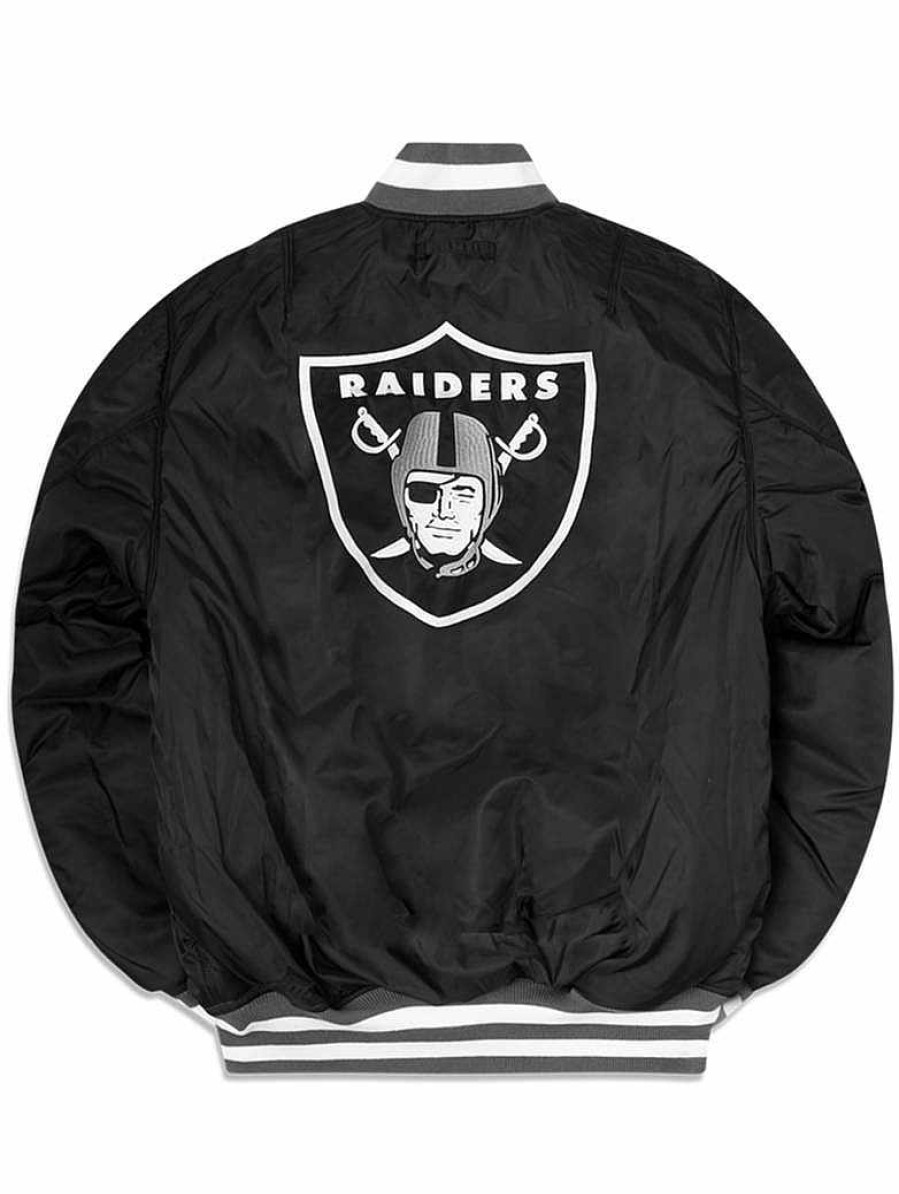 Nfl Alpha Industries Nfl X Alpha X New Era Bomberjacken | Las Vegas Raiders X Alpha X New Era Ma-1 Bomberjacke Schwarz