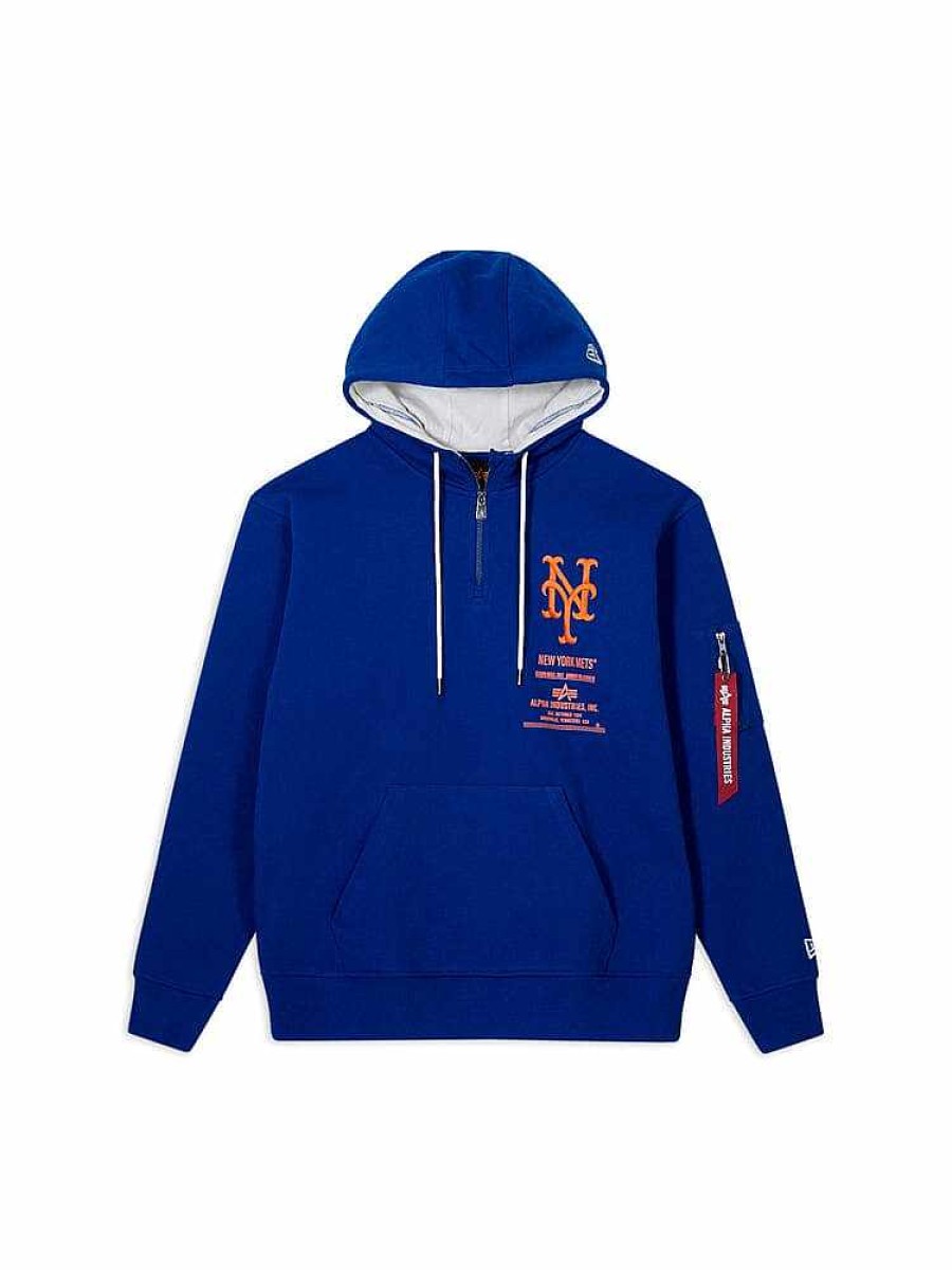 Mlb Alpha Industries Mlb X Alpha X New Era Hoodies, T-Shirts Und Shorts | New York Mets X Alpha X New Era Kapuzenpullover Blau