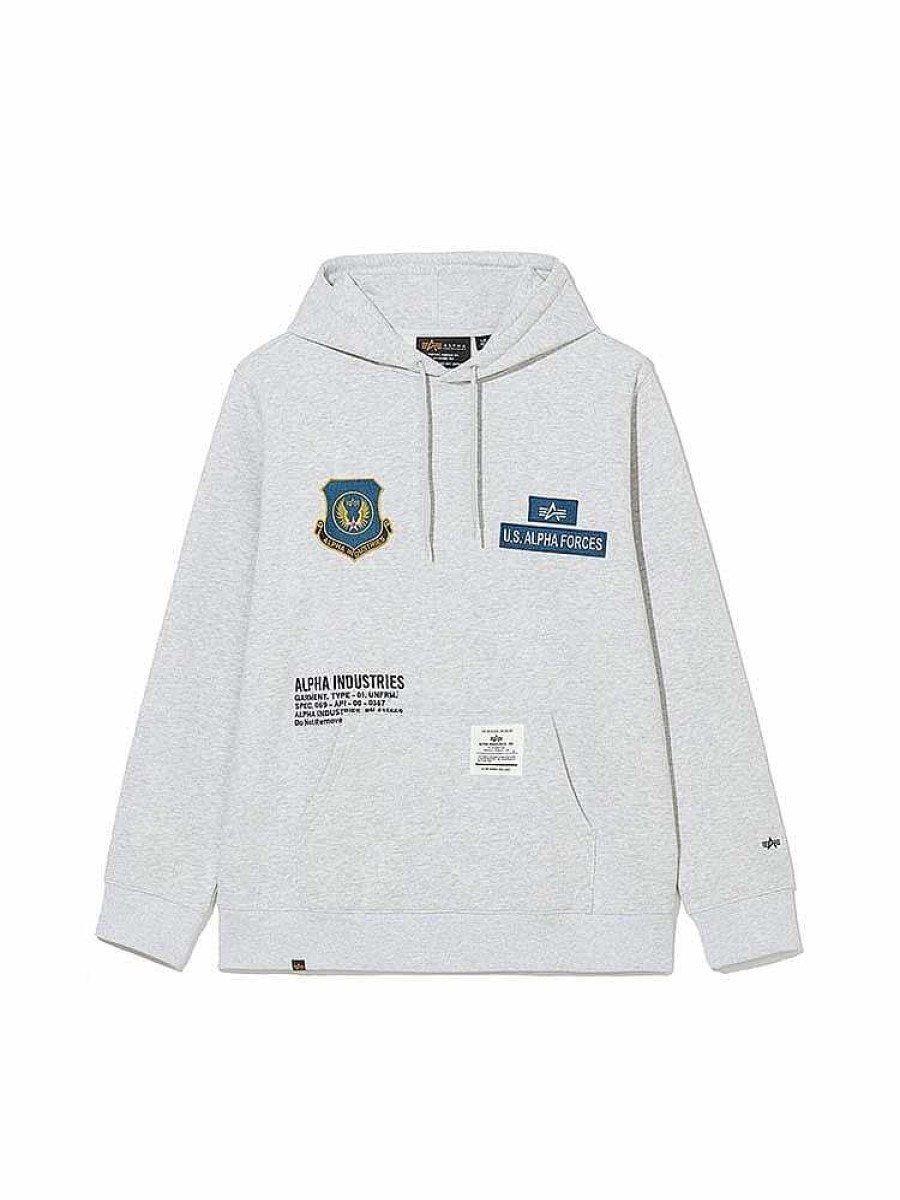 Manner Alpha Industries Hoodies + Sweatshirts | Kapuzenpullover Mit Unfrm-Abzeichen