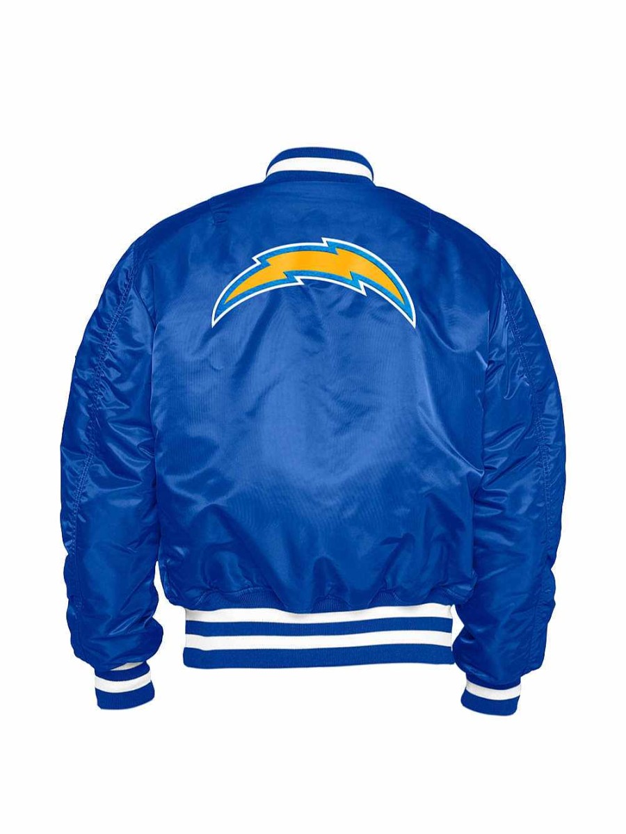 Nfl Alpha Industries Nfl X Alpha X New Era Bomberjacken | Los Angeles Chargers X Alpha X New Era Ma-1 Bomberjacke Pazifikblau