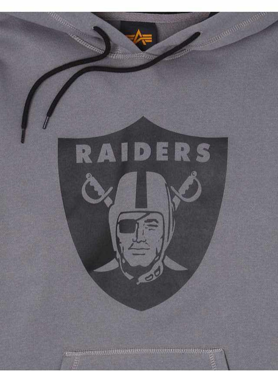 Nfl Alpha Industries Nfl X Alpha X New Era Kapuzenpullover | Las Vegas Raiders X Alpha X New Era Kapuzenpullover Grau