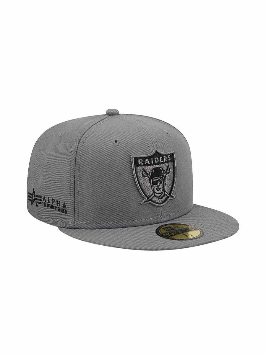 Nfl Alpha Industries Nfl X Alpha X New Era Kappen | Las Vegas Raiders X Alpha X New Era 5950 Fitted Cap (Historisches Logo) Grau