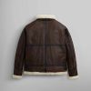 Manner Alpha Industries Oberbekleidung | B-3 Bomberjacke Aus Sherpa-Leder Braun