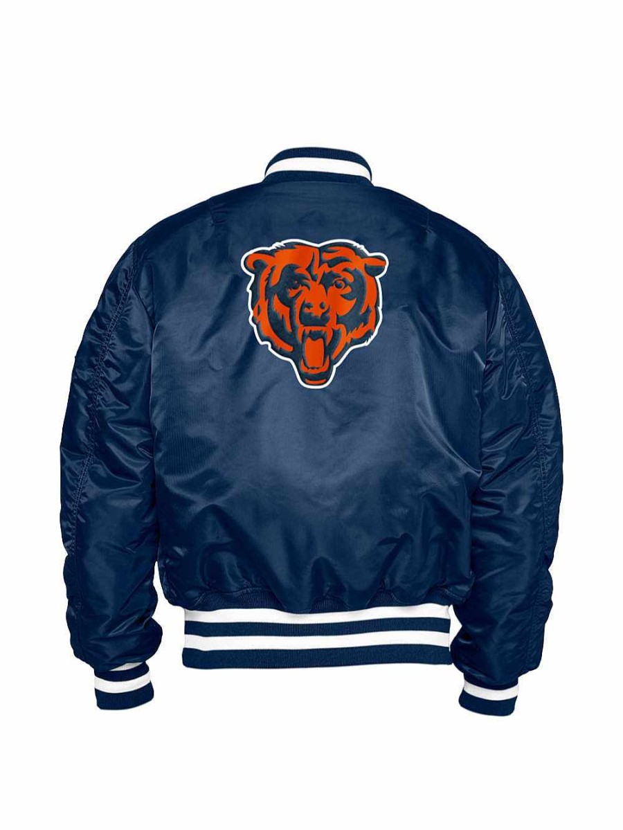 Nfl Alpha Industries Nfl X Alpha X New Era Bomberjacken | Chicago Bears X Alpha X New Era Ma-1 Bomberjacke Nachbildung Blau