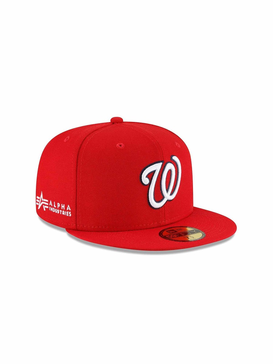 Mlb Alpha Industries Mlb X Alpha X New Era Kappen | Washington Nationals X Alpha X New Era 59Fifty Fitted Cap Rot