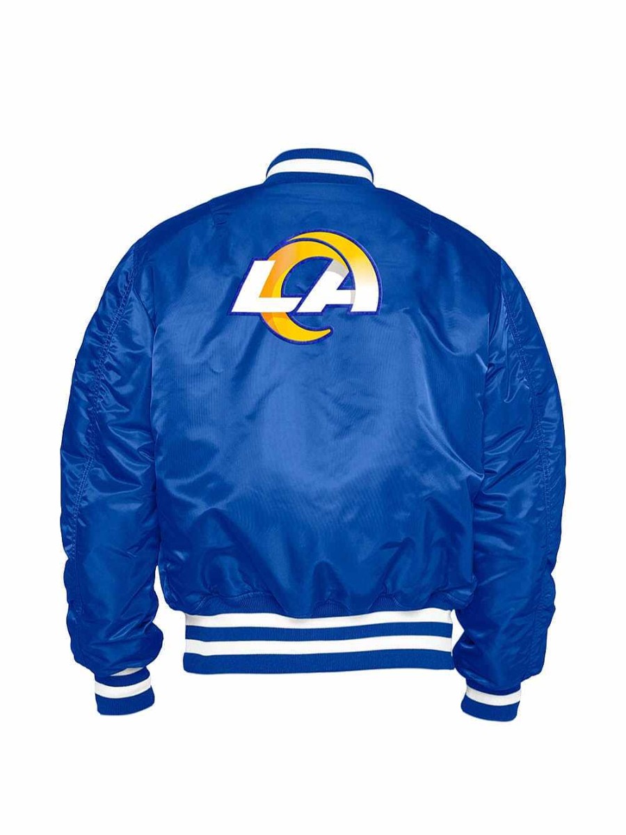 Nfl Alpha Industries Nfl X Alpha X New Era Bomberjacken | Los Angeles Rams X Alpha X New Era Ma-1 Bomberjacke Pazifikblau