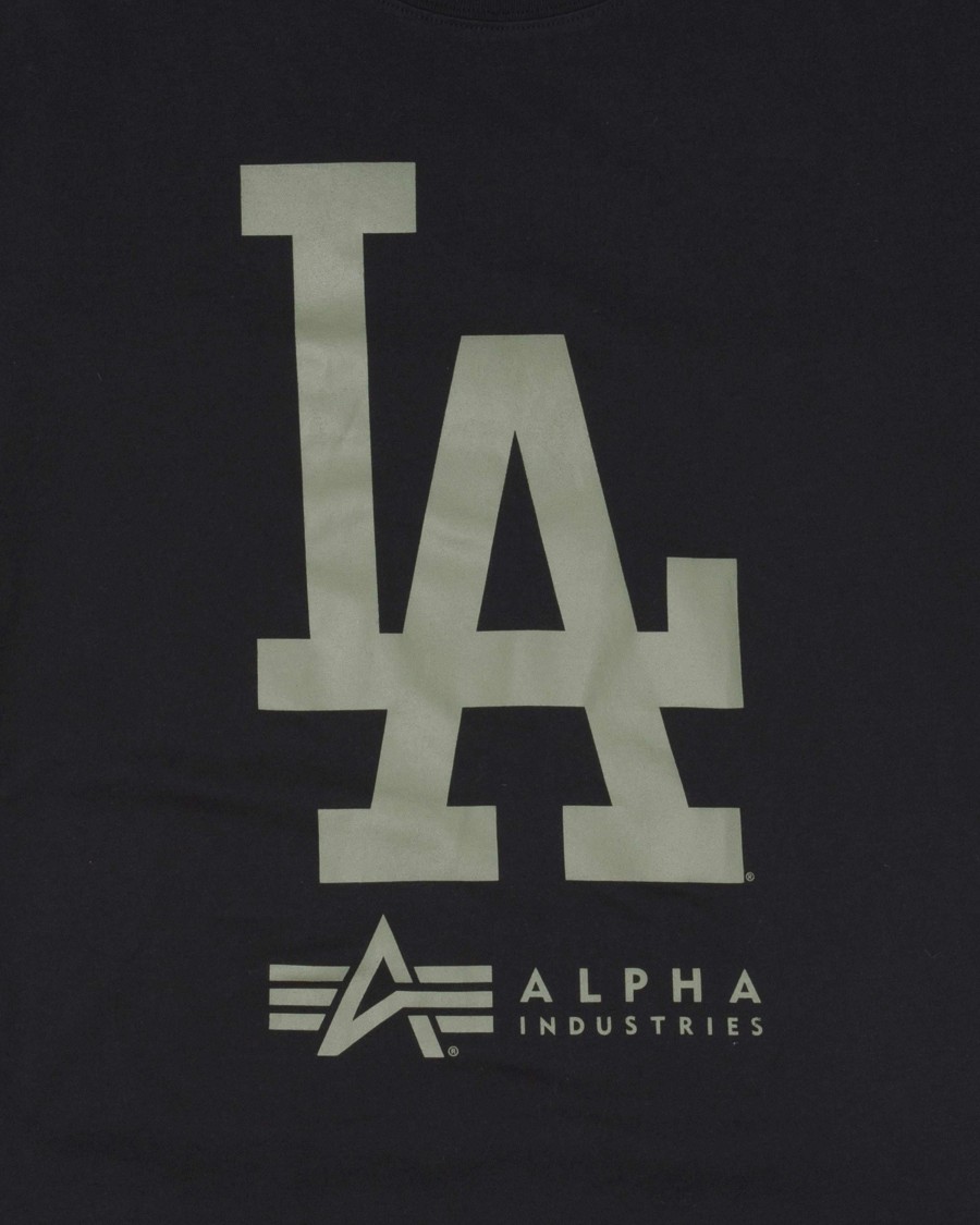 Mlb Alpha Industries Mlb X Alpha X New Era Hoodies, T-Shirts Und Shorts | Los Angeles Dodgers X Alpha X New Era T-Shirt W Schwarz