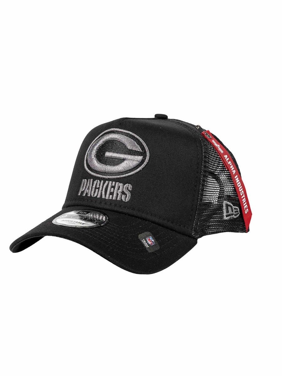 Nfl Alpha Industries Nfl X Alpha X New Era Kappen | Green Bay Packers X Alpha X New Era 940 Kappe Schwarz