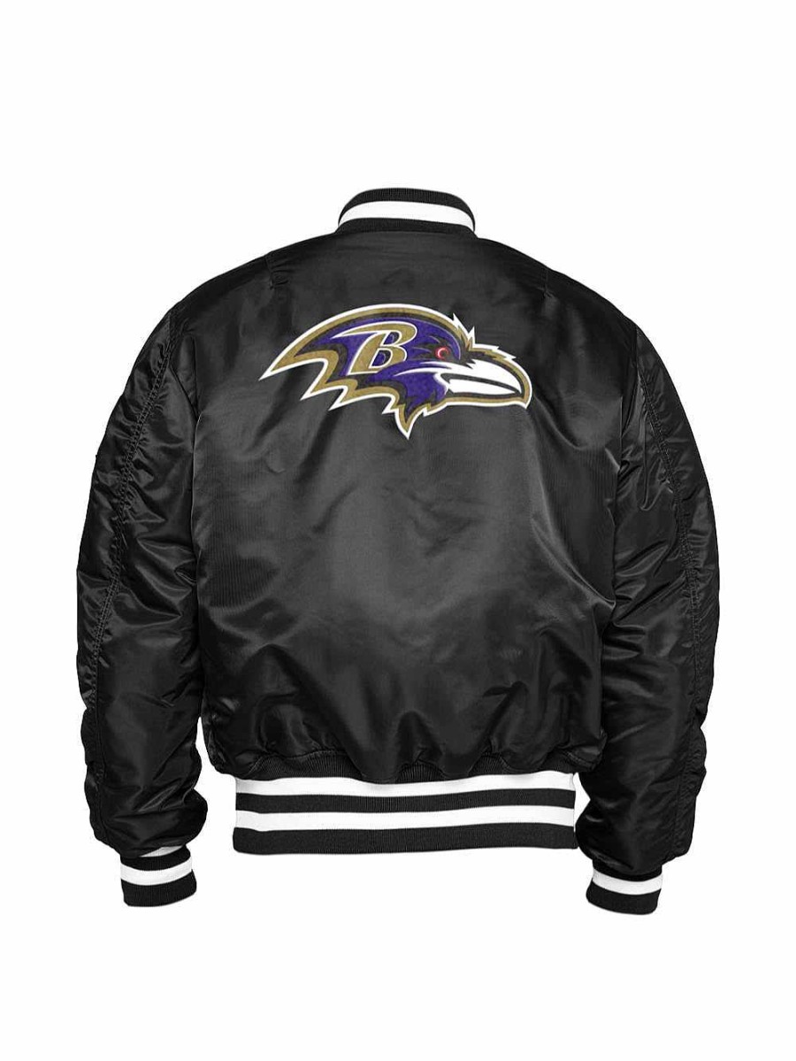 Nfl Alpha Industries Nfl X Alpha X New Era Bomberjacken | Baltimore Ravens X Alpha X New Era Ma-1 Bomberjacke Schwarz