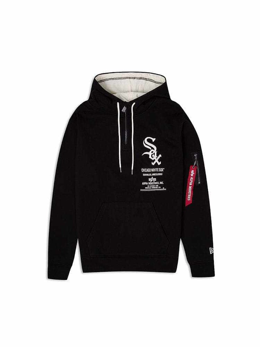 Mlb Alpha Industries Mlb X Alpha X New Era Hoodies, T-Shirts Und Shorts | Chicago White Sox X Alpha X New Era Kapuzenpullover Schwarz