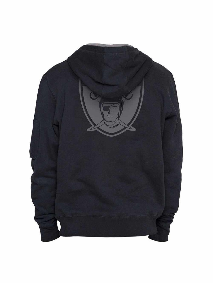 Nfl Alpha Industries Nfl X Alpha X New Era Kapuzenpullover | Las Vegas Raiders X Alpha X New Era Hoodie (Historisches Logo) Schwarz