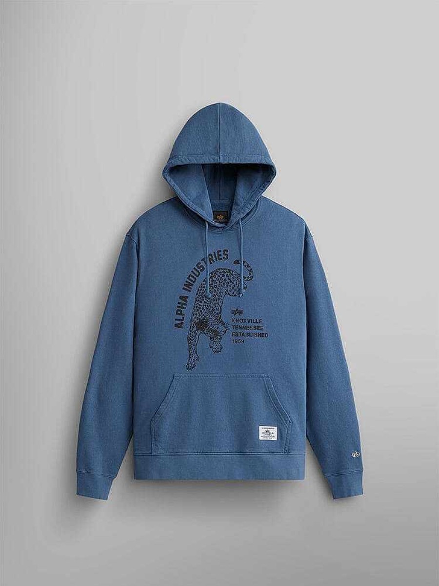 Manner Alpha Industries Hoodies + Sweatshirts | Alpha Jaguar Kapuzenpullover Copen Blau