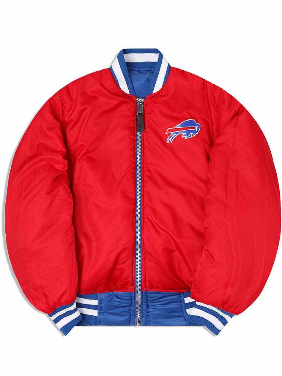 Nfl Alpha Industries Nfl X Alpha X New Era Bomberjacken | Buffalo Bills X Alpha X New Era Ma-1 Bomberjacke Pazifikblau