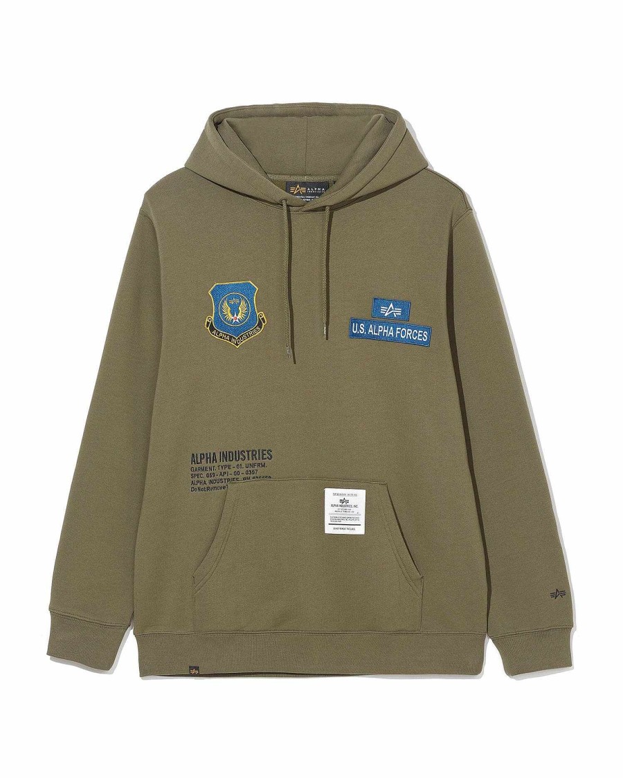 Manner Alpha Industries Hoodies + Sweatshirts | Kapuzenpullover Mit Unfrm-Abzeichen