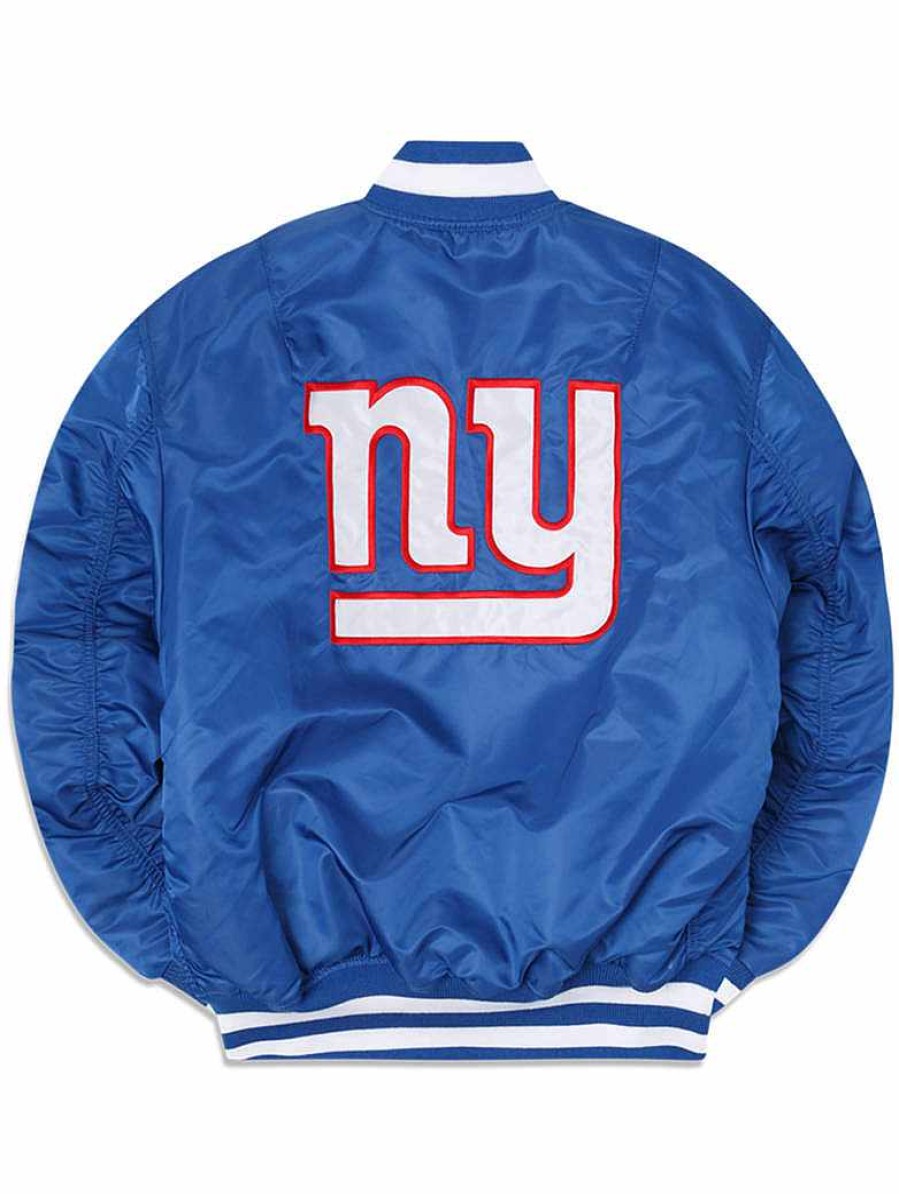 Nfl Alpha Industries Nfl X Alpha X New Era Bomberjacken | New York Giants X Alpha X New Era Ma-1 Bomberjacke Pazifikblau