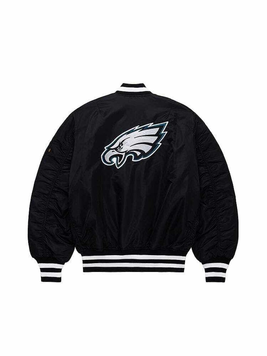 Nfl Alpha Industries Nfl X Alpha X New Era Bomberjacken | Philadelphia Eagles X Alpha X New Era Ma-1 Bomberjacke Schwarz