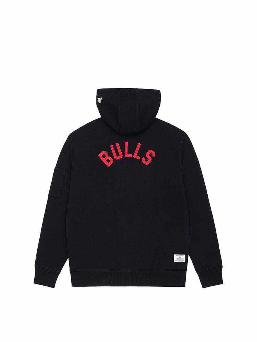 Nba Alpha Industries Nba X Alpha X New Era Hoodies, T-Shirts Und Shorts | Chicago Bulls X Alpha X New Era Kapuzenpullover Schwarz