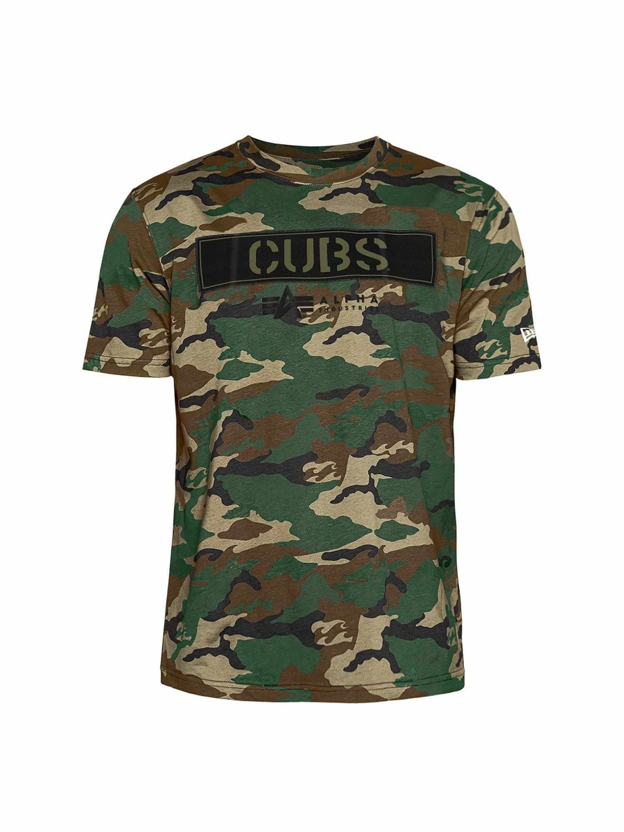 Mlb Alpha Industries Mlb X Alpha X New Era Hoodies, T-Shirts Und Shorts | Chicago Cubs X Alpha X New Era T-Shirt Camo