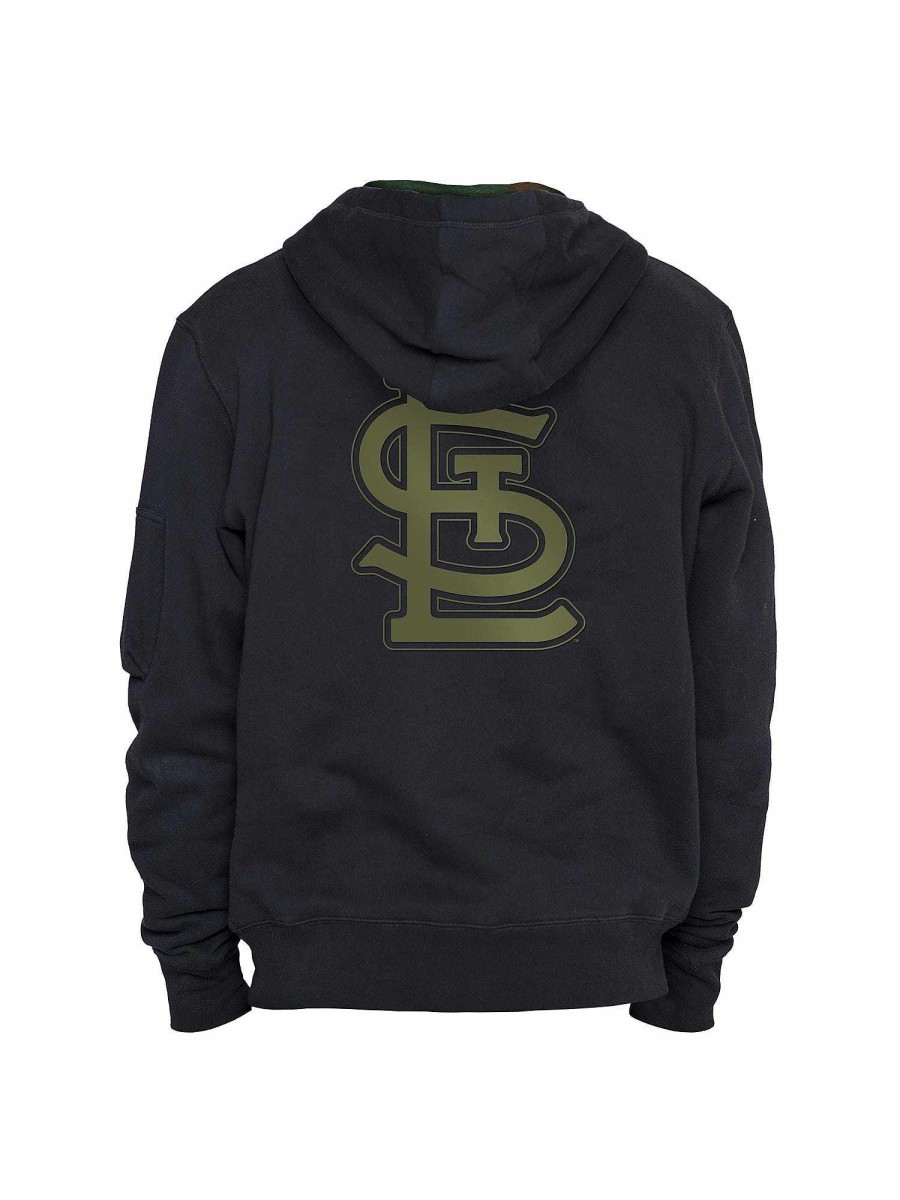 Mlb Alpha Industries Mlb X Alpha X New Era Hoodies, T-Shirts Und Shorts | St. Louis Cardinals X Alpha X New Era Kapuzenpullover Schwarz